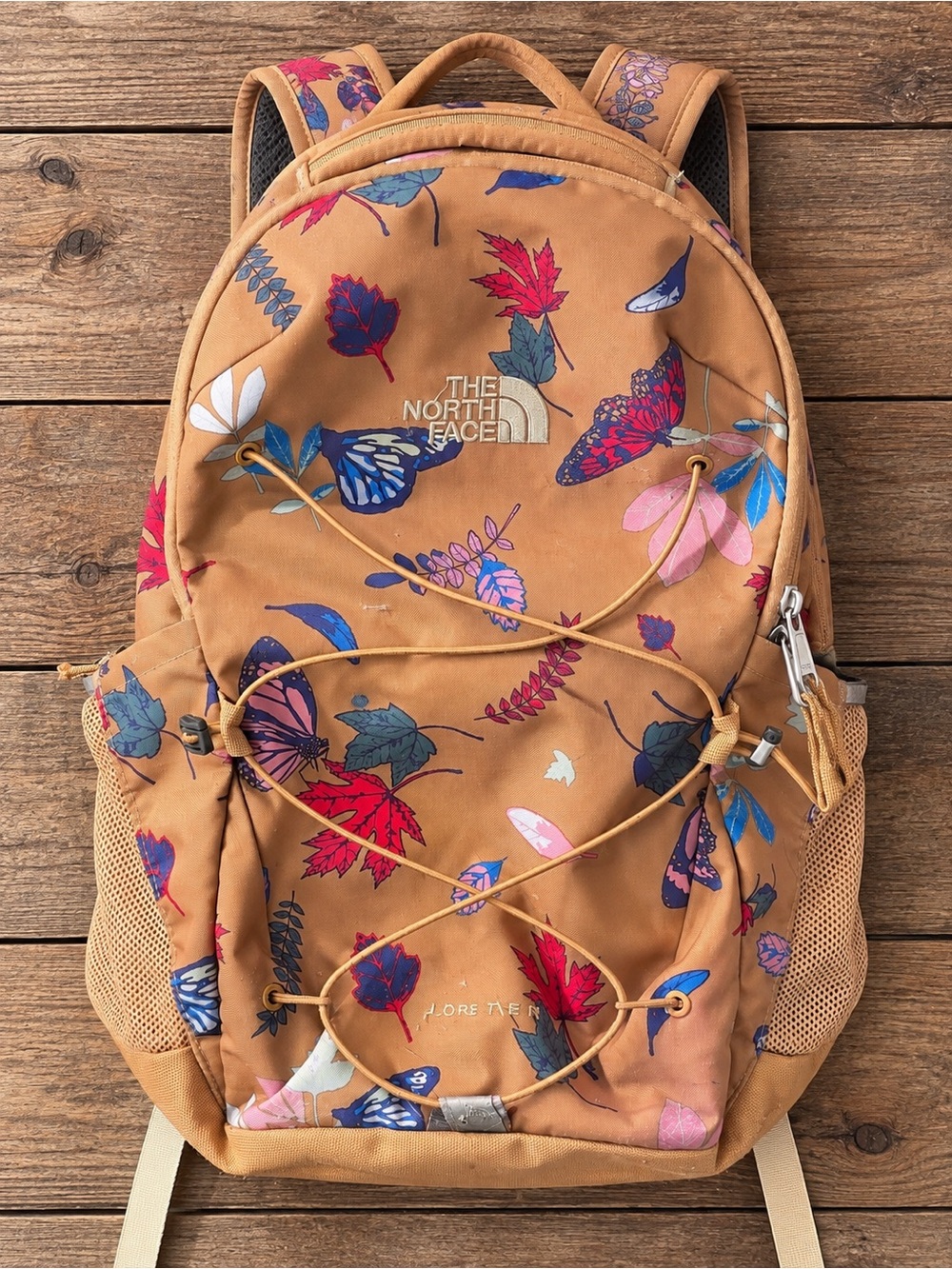 The North Face Borealis Floral Butterfly Print Backpack 27L Tan Multicolor